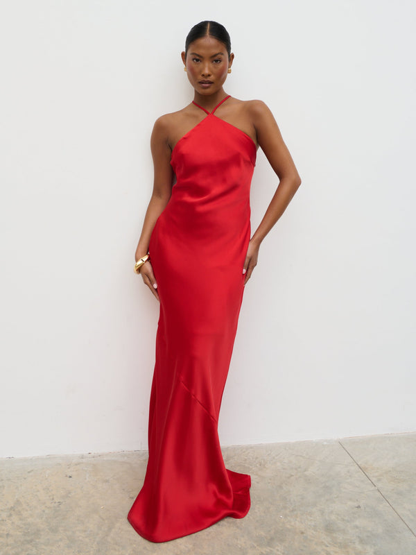 pretty lavish Yvette Halter Neck Maxi Dress