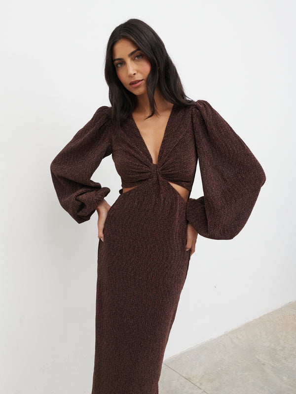 Pretty Lavish Zaya Lurex Metallic Maxi Dress