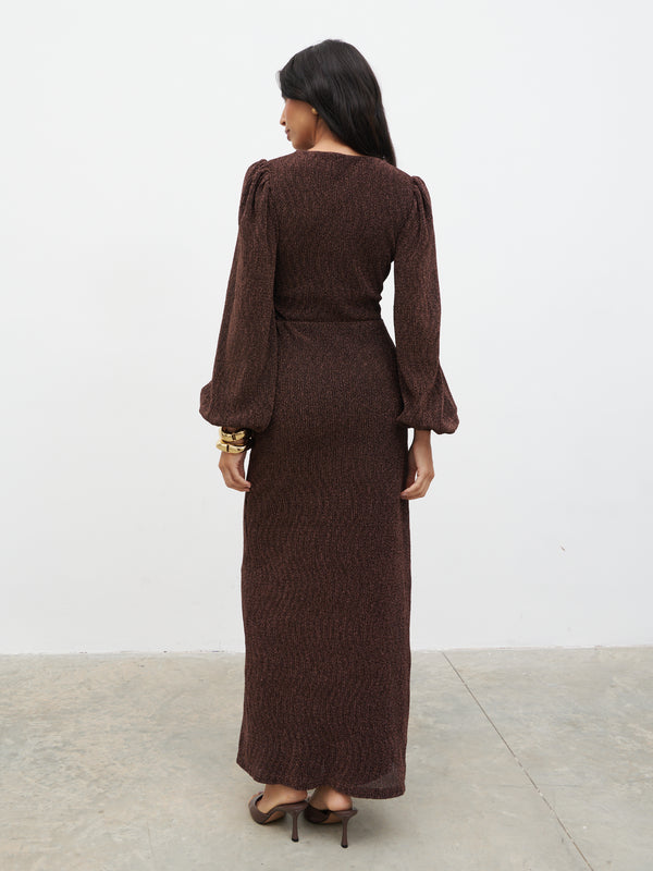 Pretty Lavish Zaya Lurex Metallic Maxi Dress