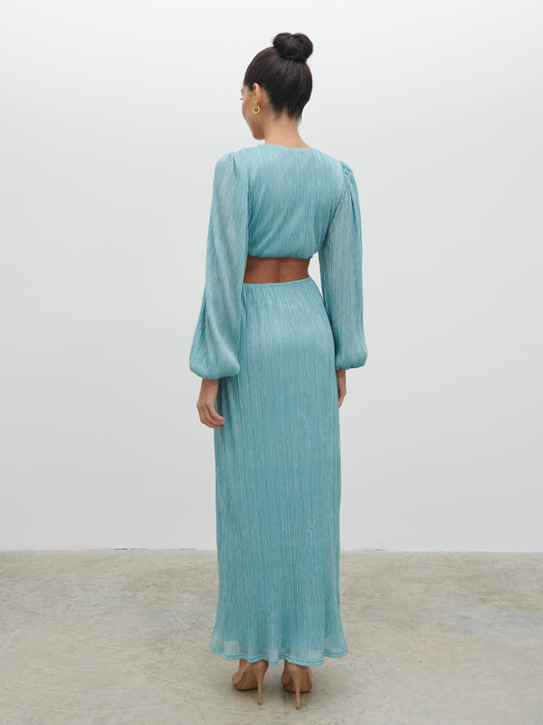 Pretty Lavish Zaya Plisse Metallic Maxi Dress