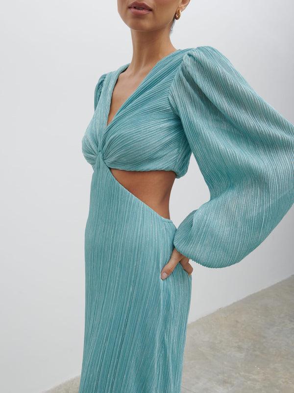 Pretty Lavish Zaya Plisse Metallic Maxi Dress
