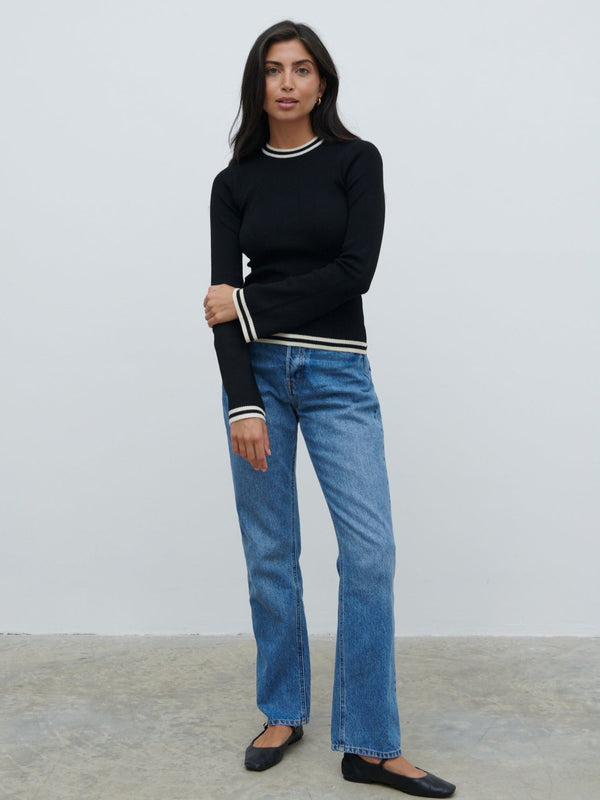 Pretty Lavish Zella Contrast Knit Top