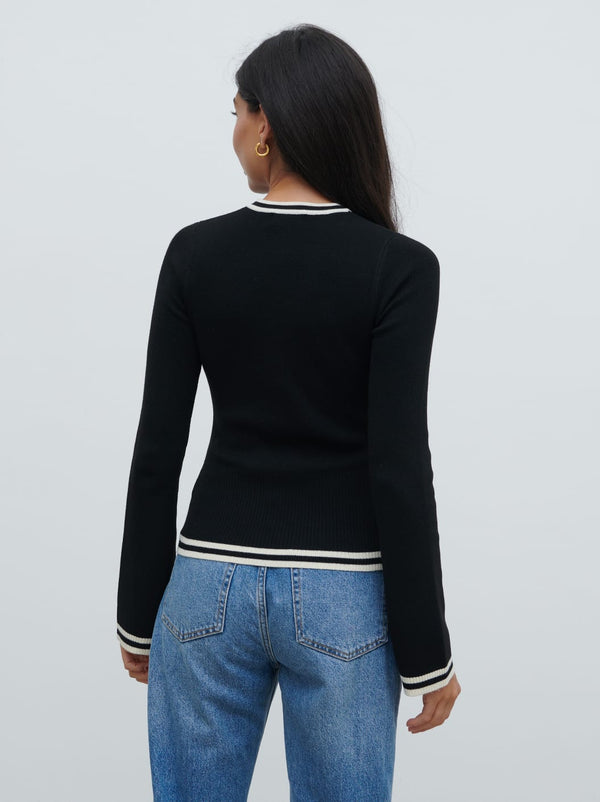 Pretty Lavish Zella Contrast Knit Top