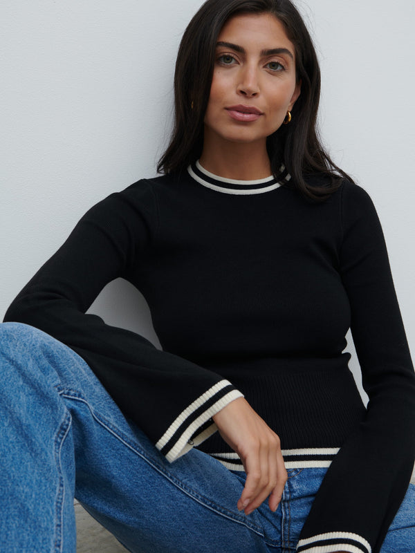 Pretty Lavish Zella Contrast Knit Top