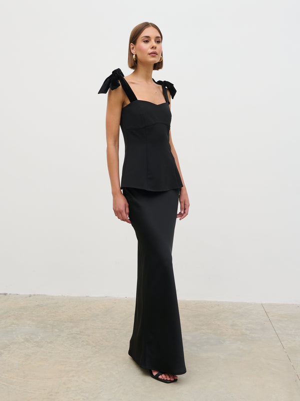 Pretty Lavish Zienna Velvet Bow Corset Top