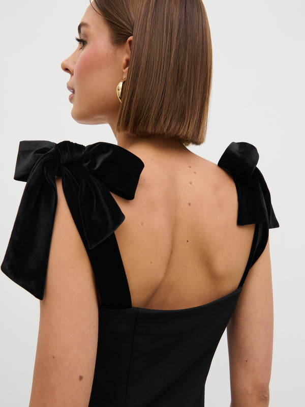 Pretty Lavish Zienna Velvet Bow Corset Top