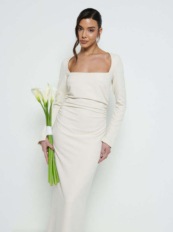 Pretty Lavish Reagan Square Neck Crepe Maxi Bridesmaid Dress