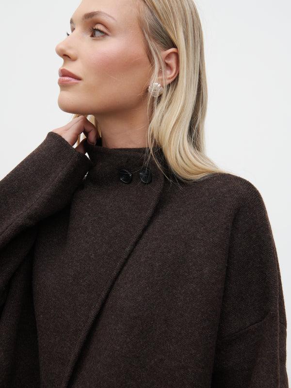 Pretty Lavish Sarlina Crossover Knit Cardigan With Button Neck