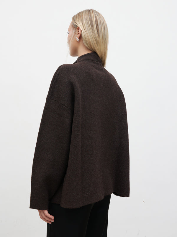 Pretty Lavish Sarlina Crossover Knit Cardigan With Button Neck