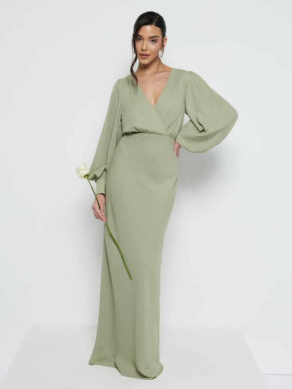 Pretty Lavish Sienna Long Sleeve Chiffon Bridesmaid Dress