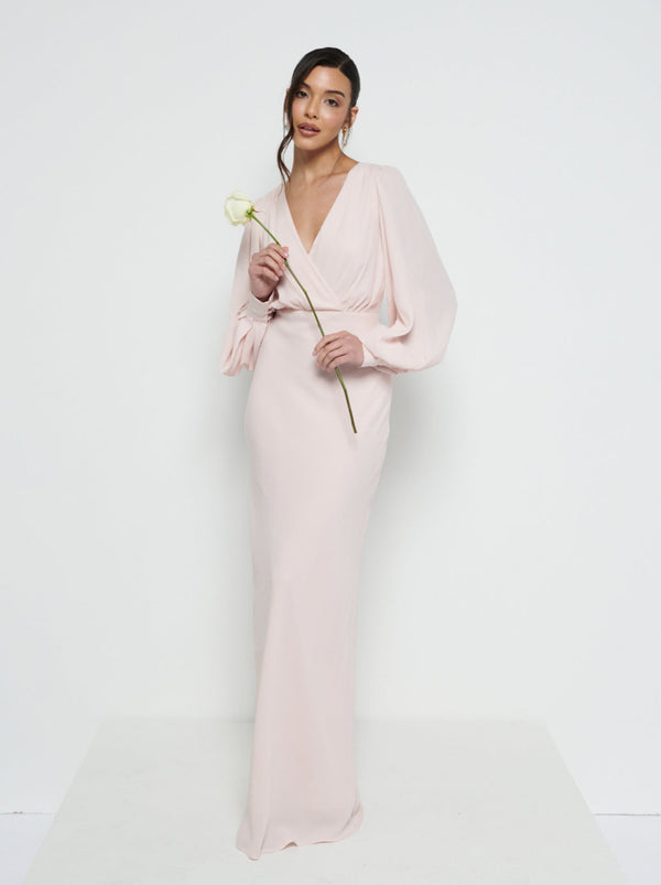 Pretty Lavish Sienna Long Sleeve Chiffon Bridesmaid Dress