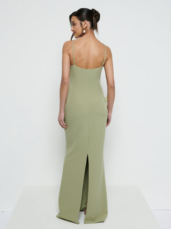 Pretty Lavish Tillie V-Neck Crepe Maxi Bridesmaid Dress