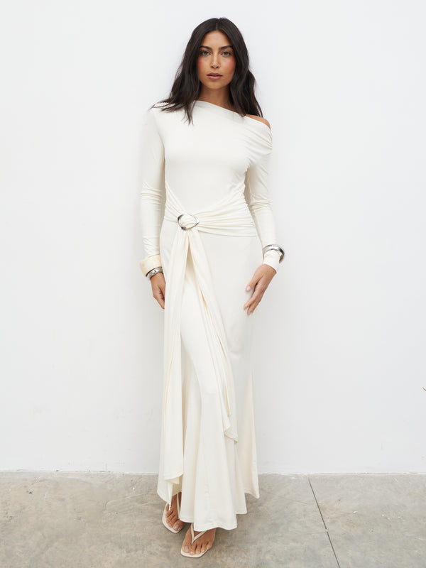 pretty lavish Yarelia Ruched Trim Jersey Maxi Dress