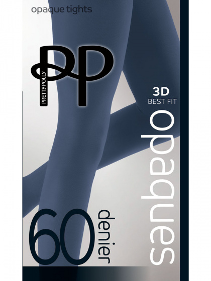 pretty polly 60D Coloured Opaque Tights 1 Pair Pack - Slate Blue