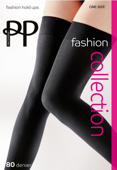 pretty polly 80 Denier Fashion Smooth Opaque Hold Ups - Black