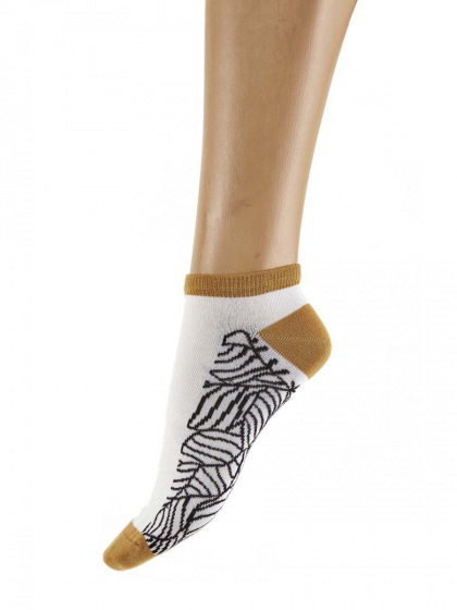 Pretty Polly Abstract Leaf Pattern Bamboo Liners 2 Pair Pack - Multi