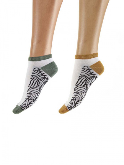 pretty polly Abstract Leaf Pattern Bamboo Liners 2 Pair Pack - Multi