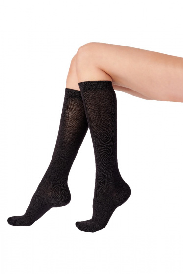 pretty polly Bamboo Knee High Plain Socks 1 Pair Pack - Black