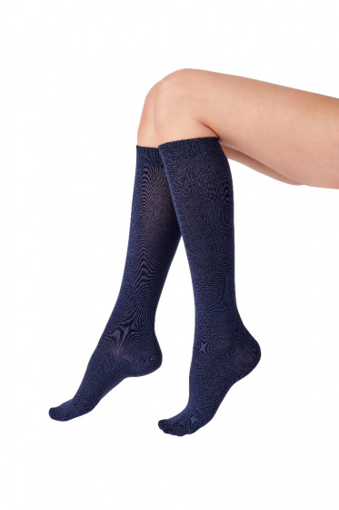 pretty polly Bamboo Knee High Plain Socks 1 Pair Pack - Navy