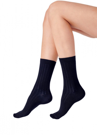 pretty polly Bamboo Textured Design Socks 2 Pair Pack - Navy
