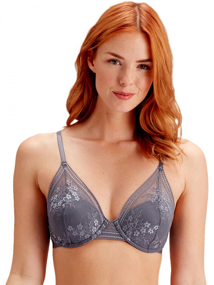 Pretty Polly Botanical Lace High Apex Bra - Nightshade
