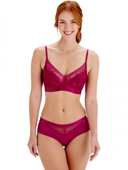 Pretty Polly Botanical Lace Non Wired Triangle Bra - Fuchsia