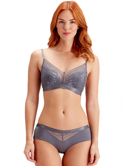 Pretty Polly Botanical Lace Non Wired Triangle Bra - Nightshade