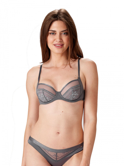Pretty Polly Botanical Lace Underwired Balconette - Nightshade