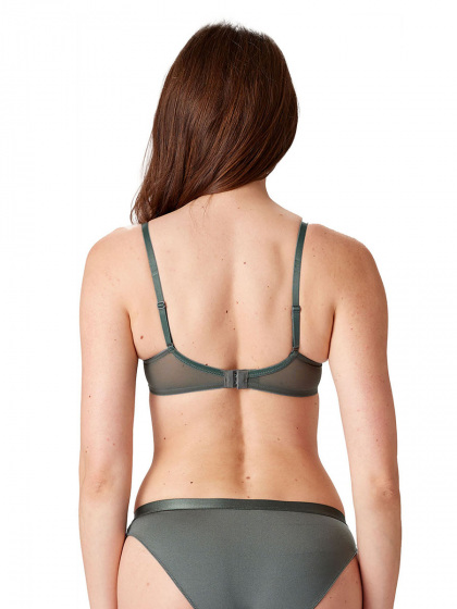 Pretty Polly Botanical Lace Underwired Balconette - Sage