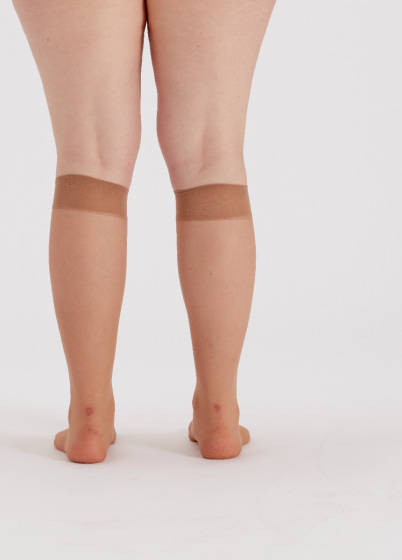 Pretty Polly Curves 15 Denier Comfort Top Knee Highs 2 Pair Pack - Nude