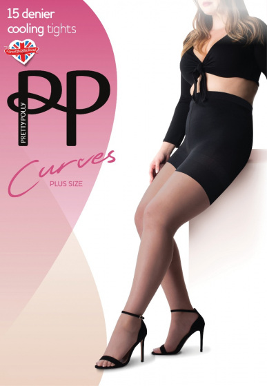 pretty polly Curves 15 Denier Sheer Cooling Tights - Black