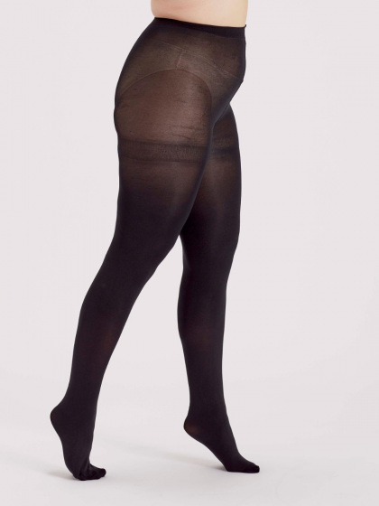 Pretty Polly Curves 60 Denier Plush Opaque Tights - Black
