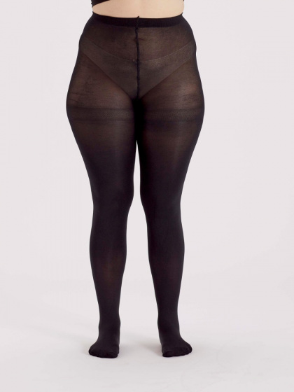 Pretty Polly Curves 60 Denier Plush Opaque Tights - Black