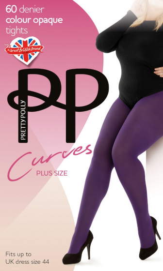 pretty polly Curves 60 Denier Plush Opaque Tights - Purple