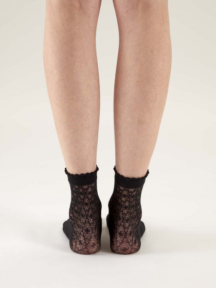 Pretty Polly Delicate Diamond Pattern Anklets - Black