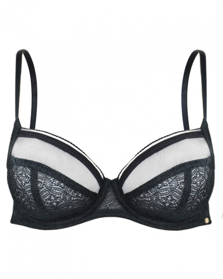 Pretty Polly Delicate Lace Non Padded Underwired Bra - Black