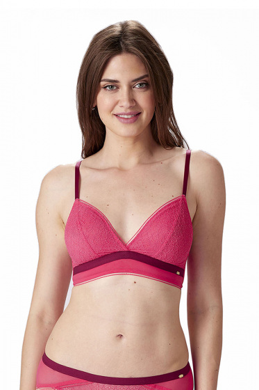 Pretty Polly Delicate Lace Non Wired Bra - Watermelon