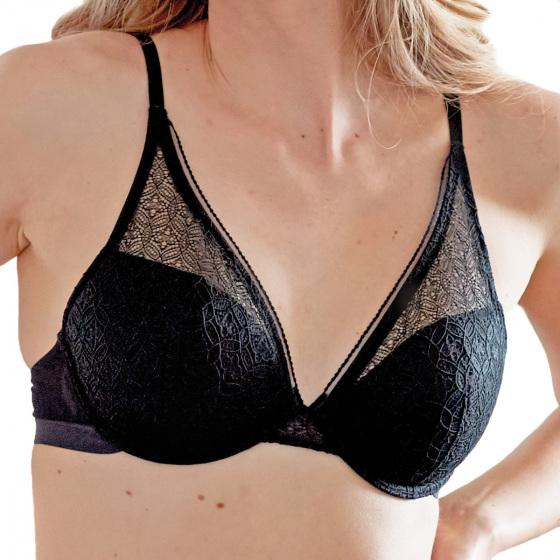 Pretty Polly Delicate Lace Underwired T-shirt Bra - Black
