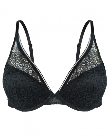 Pretty Polly Delicate Lace Underwired T-shirt Bra - Black