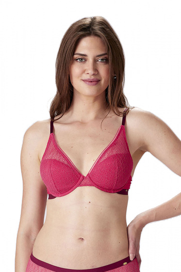 Pretty Polly Delicate Lace Underwired T-shirt Bra - Watermelon