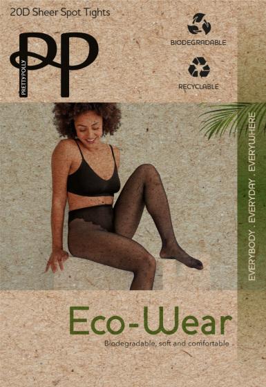 pretty polly Eco 20 Denier Biodegradable Spot Tights - Black