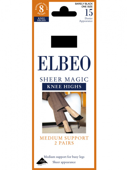 pretty polly Elbeo 15 Denier Sheer Magic Knee Highs 2 Pair Pack - Cafe Creme
