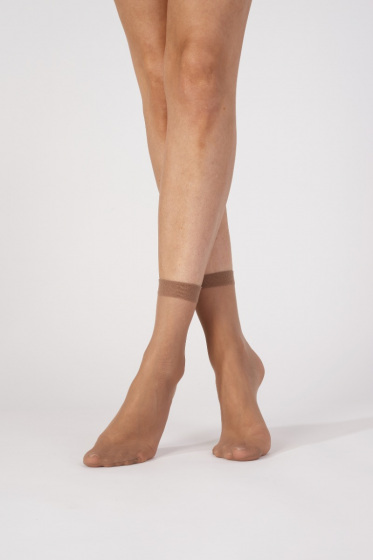 Pretty Polly Everyday 15 Denier Smooth Knit Ankle Highs 3 Pair Pack - Chiffon