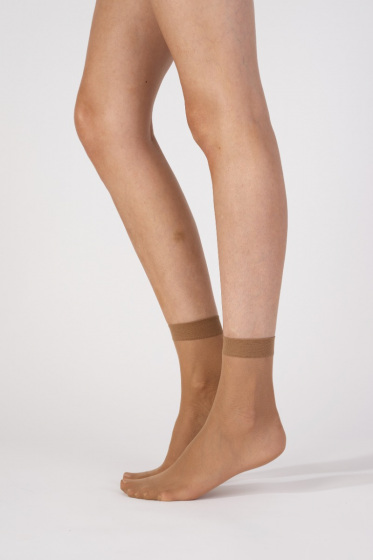 Pretty Polly Everyday 15 Denier Smooth Knit Ankle Highs 3 Pair Pack - Natural