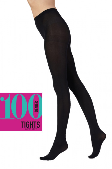 pretty polly Everyday Opaques 100 Denier Supersoft Tights - Black