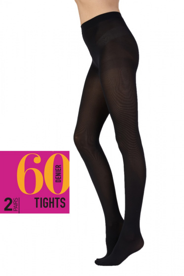pretty polly Everyday Opaques 60 Denier Tights 2 Pair Pack - Black pretty polly Everyday Opaques 60 Denier Tights 2 Pair Pack - Black