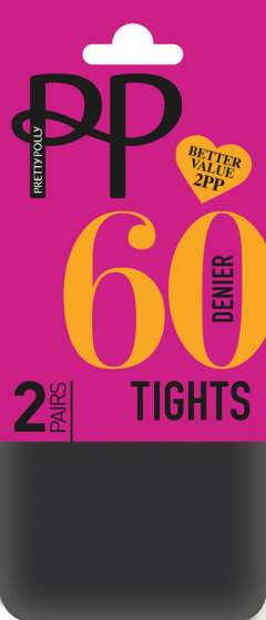 Pretty Polly Everyday Opaques 60 Denier Tights 2 Pair Pack - Charcoal