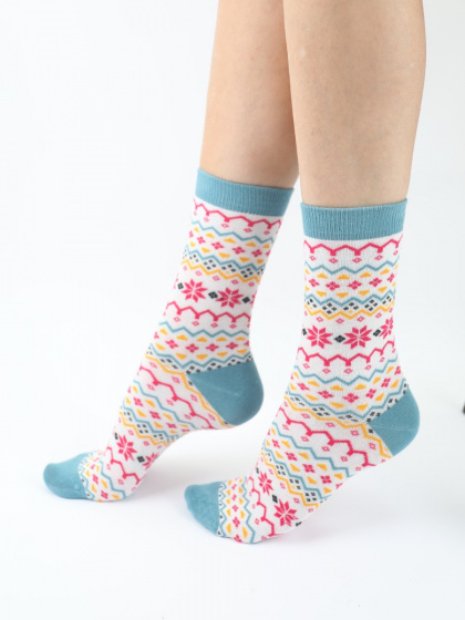 Pretty Polly Fairisle Stripe Mix Bamboo Socks 2 Pair Pack