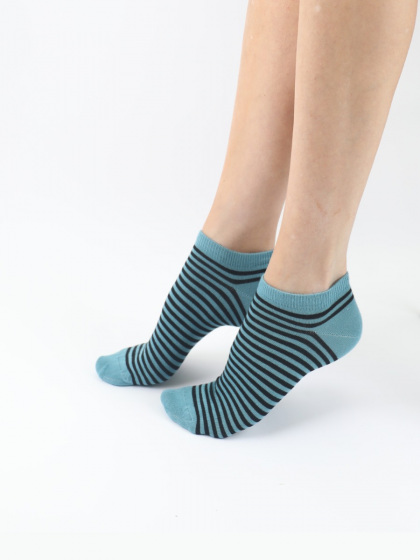 Pretty Polly Fairisle Stripe Mix Bamboo Trainer Liners 2 Pair Pack