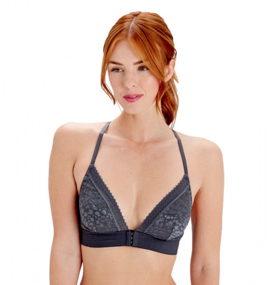 Pretty Polly Graphic Mesh Non Wired Triangle Bra - Platinum